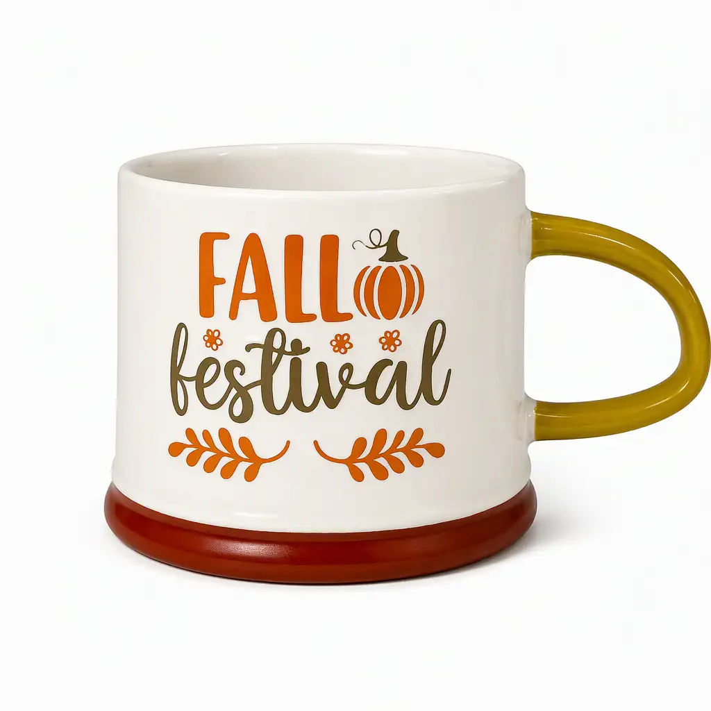 Custom Fall Harvest Pumpkin Ceramic Mugs with Handle | OEM Autumn Stoneware Mug Manufacturer