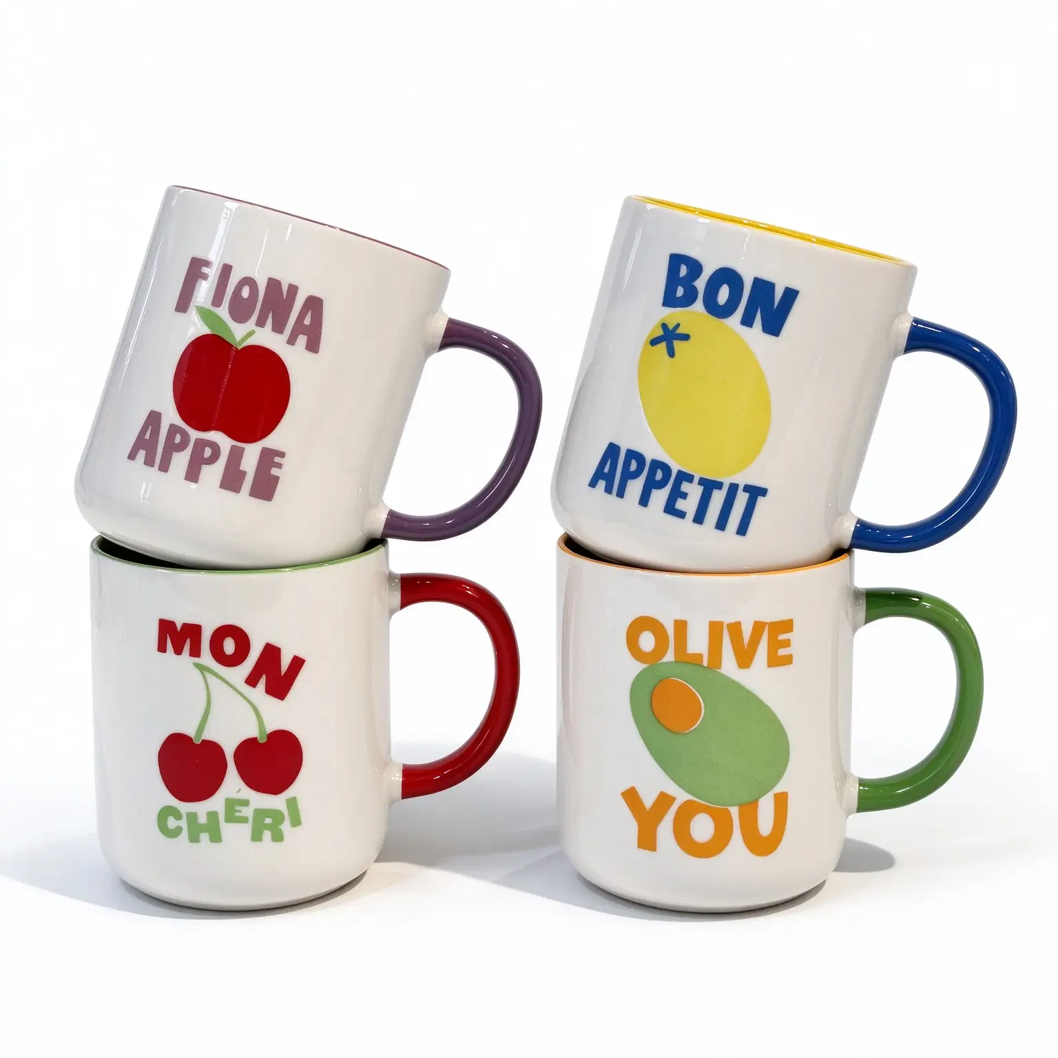 Custom Two-Tone Ceramic Coffee Mugs Wholesale | Glazed Cups with Color Handle - OEM Manufacturer