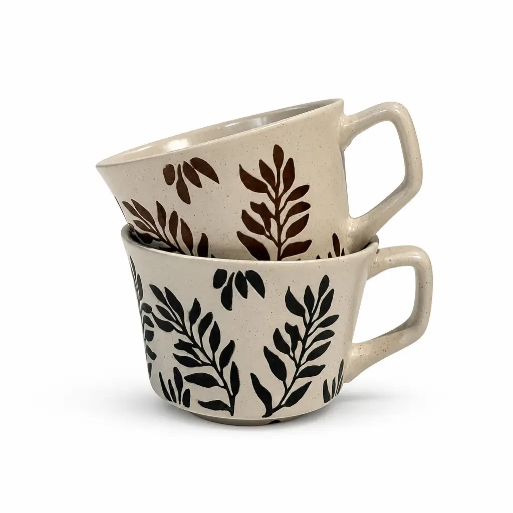 Custom Wide-Mouth Ceramic Cappuccino Mugs Wholesale | Stoneware Cups - OEM Manufacturer