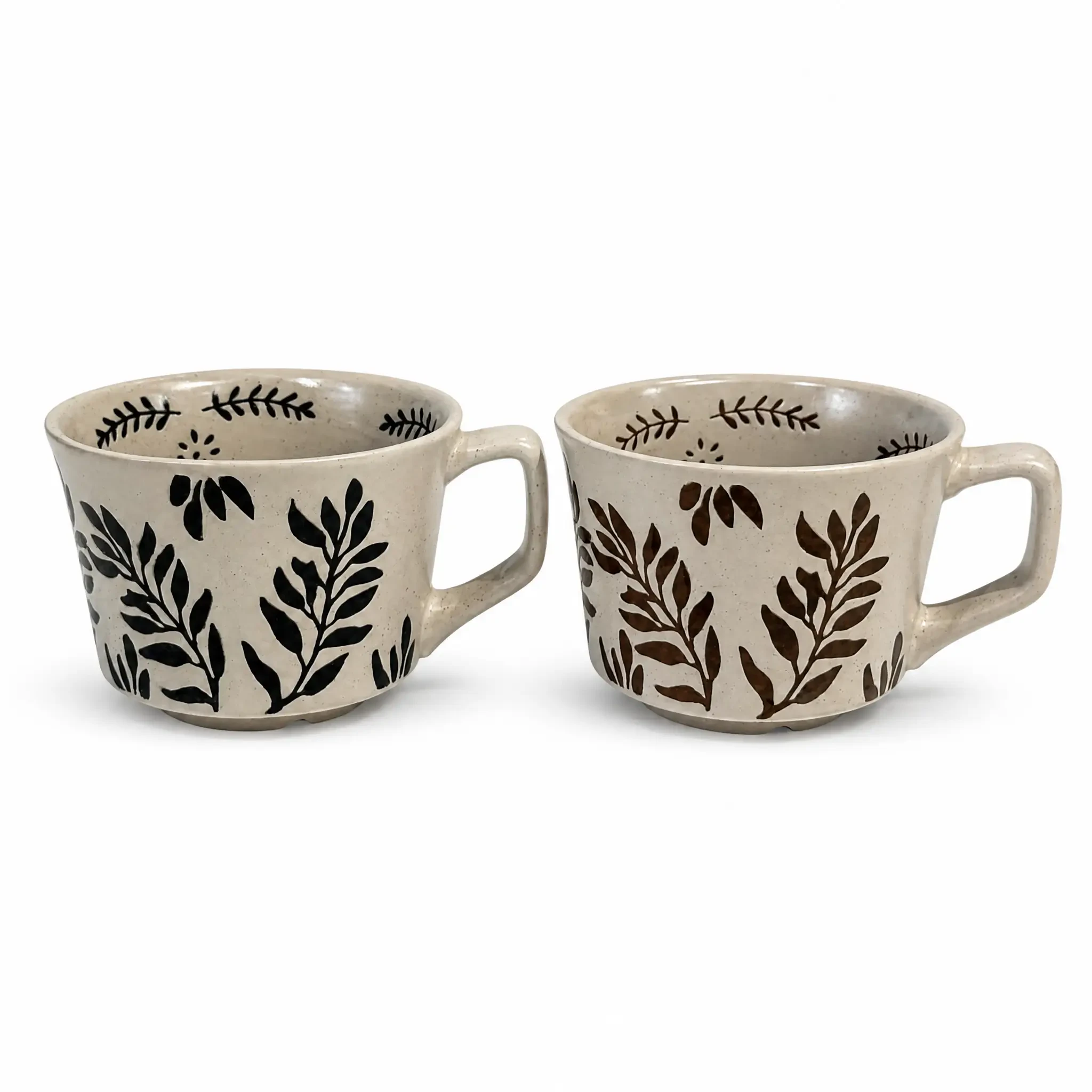 Custom Wide-Mouth Ceramic Cappuccino Mugs Wholesale | Stoneware Cups - OEM Manufacturer