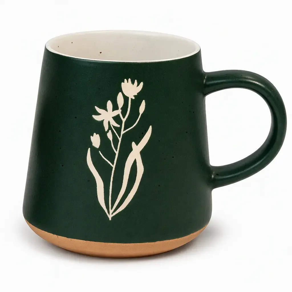 Rustikale Keramik-Kaffeetassen mit Blumenmotiven – individuelle Tassen für den Großhandel
