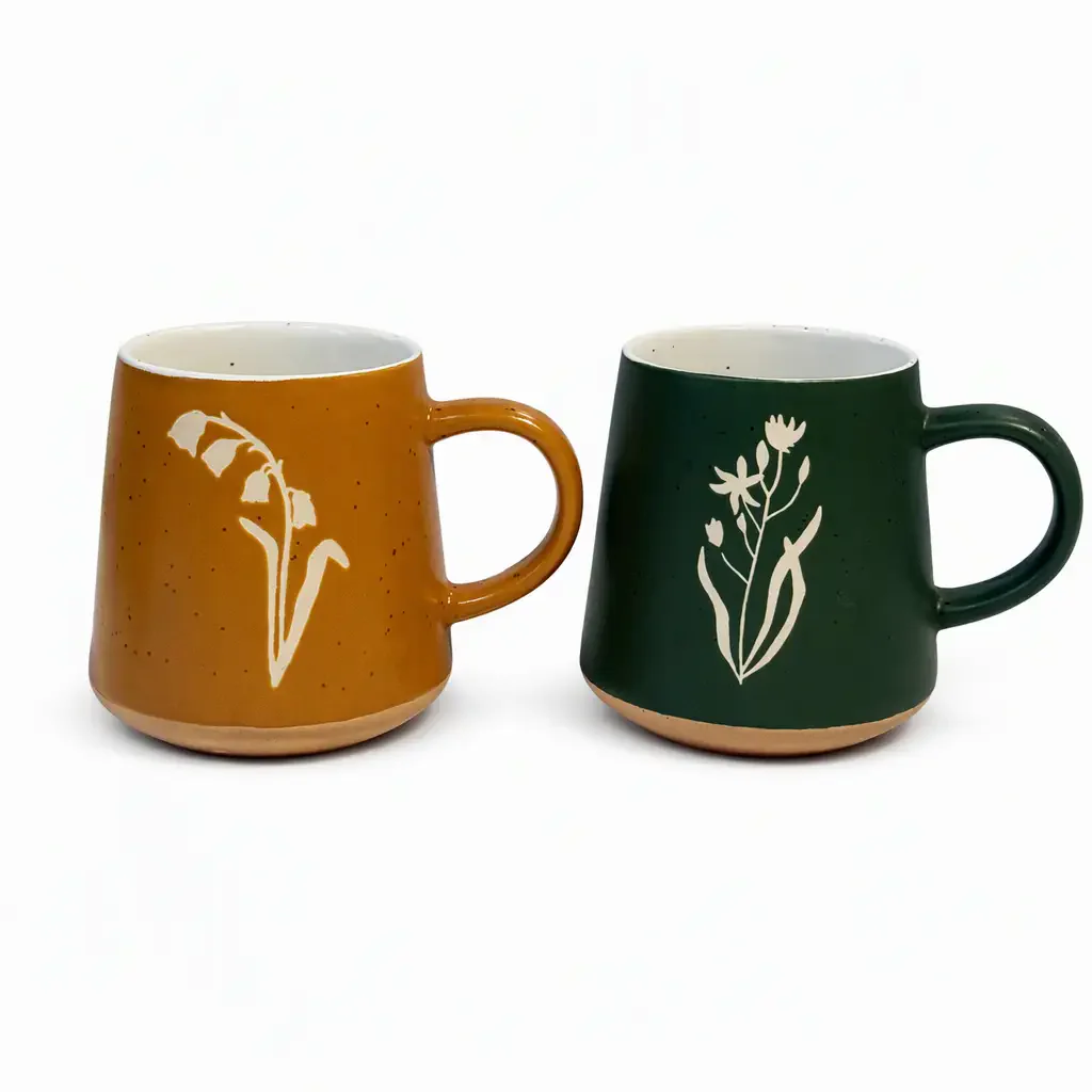 Rustikale Keramik-Kaffeetassen mit Blumenmotiven – individuelle Tassen für den Großhandel
