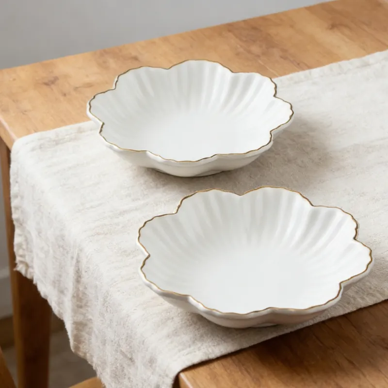 Bring Elegance to Your Table: The Fluted Blossom Ceramic Bowls